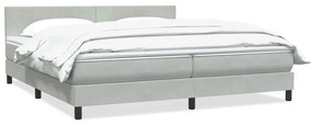 vidaXL Cama com molas/colchão cinzento-claro 200x210 cm veludo