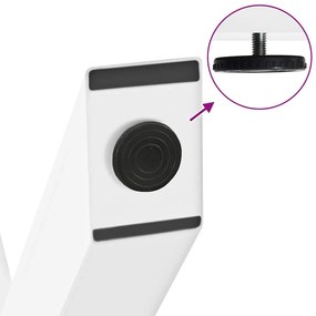 Pés para mesa de jantar em formato de X, 2 peças, branco, 90x (72-73)