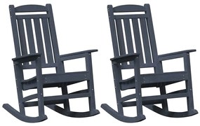 Cadeiras de Balanço vidaXL 2 pcs Azul-marinho 70x92x107.5 cm HDPE