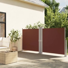 Toldo lateral retrátil 140x1200 cm castanho