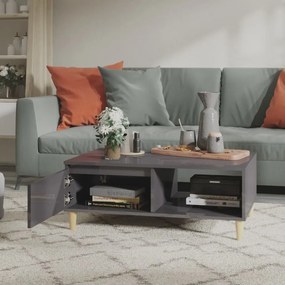 Mesa de centro 90x60x35cm derivados de madeira cinza brilhante