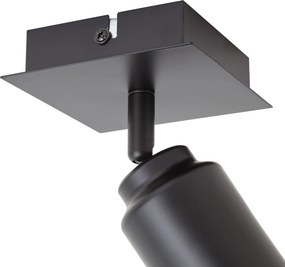 Foco de casa de banho moderno preto quadrado IP44 - Ducha
