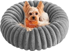 Cama para cães com 50 cm de diâmetro, lavável, cinzento