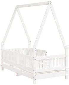 Estrutura de cama infantil 70x140 cm pinho maciço branco