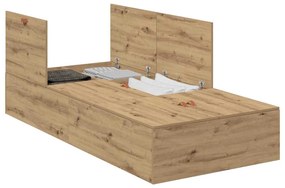 Cama com Armazenamento em Carvalho Artesanal 90x190 cm