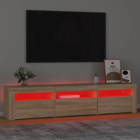 Móvel de TV com luzes LED 180x35x40 cm carvalho sonoma