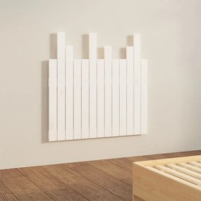 Cabeceira de parede 82,5x3x80 cm madeira de pinho maciça branco