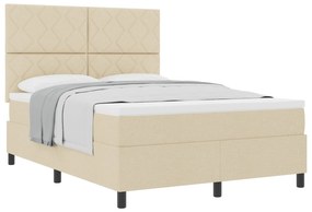 Cama Box Spring com Colchão Creme 140x200 cm Tecido