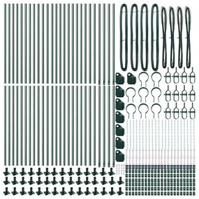 Postes de Cerca com Bases - 52 peças, Ø32mm, 70cm em Aço Galvanizado