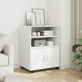 Móvel com rodas 60x48x81 cm derivados de madeira branco