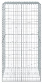 Cesto gabião com cobertura 100x100x200 cm ferro galvanizado