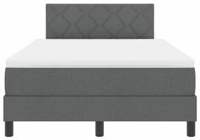 Cama Box com Colchão &amp; LED Cinza Escuro 120x190 cm Tecido