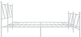 Estrutura de cama com cabeceira e pés 200x200 cm metal branco