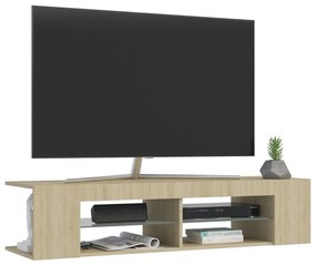 Móvel de TV com luzes LED 135x39x30 cm carvalho sonoma