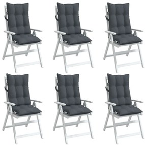 Almofadões p/ cadeira encosto alto 6pcs tecido oxford antracite