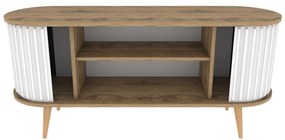 Móvel TV Stor – Carvalho Oud Branco – 140 cm x 43 cm x 64 cm