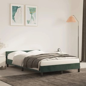 vidaXL Estrutura de cama sem colchão verde escuro 120x190 cm Veludo