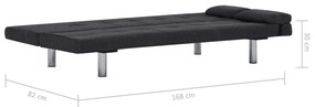 Sofá Cama Vivian - Cor Cinzento Escuro - Em Tecido, Estrutura em Madei