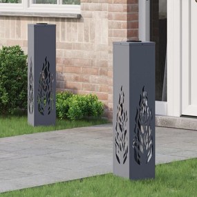 vidaXL Luz Solar LED de Caminho 2 pcs Antracite Aço Laminado a Frio