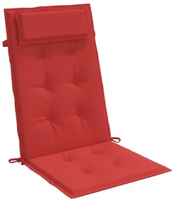 Almofadões p/ cadeira encosto alto 6 pcs tecido oxford vermelho