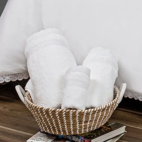 Jogo de 3 toalhas 100% algodão  600 gr./m2  - C/ renda aplicada SEVILLA: 1 Toalha P/ medida - 100x150 cm, 50x100 cm, 30x50 cm Branco / Branco