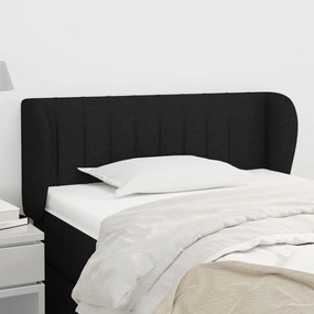 Cabeceira de cama c/ abas tecido 93x23x78/88 cm preto