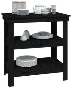 Bancada de trabalho 78,5x50x80 cm pinho maciço preto