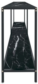 Mesa consola preto 200x35x75,5 cm vidro temperado