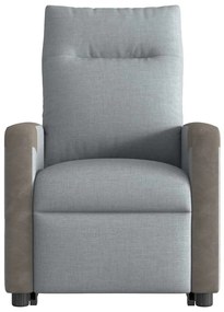 Poltrona reclinável elevatória tecido cinzento-claro