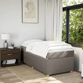 Cama com molas/colchão 100x200 cm tecido cinza-acastanhado