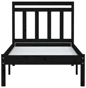 Estrutura cama pequena solteiro 75x190 cm madeira maciça preto