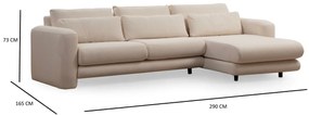 Sofá de Canto Lily – Creme – 290 x 165 cm