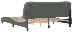 Estrutura de cama com LED sem colchão 180x200 cm tecido
