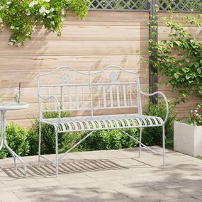 vidaXL Banco Branco Metal 103,5 x 59 x 89 cm Durável Banco de Exterior