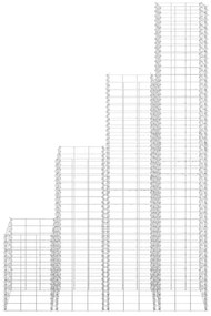 Canteiro/gabião elevado 4 pcs 30x30x50/100/150/200 cm ferro