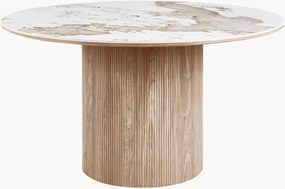 Mesa de jantar redonda com tampo efeito mármore Athens, vários tamanhos