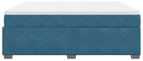 Cama com molas/colchão 180x200 cm veludo azul-escuro