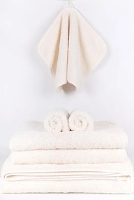 740 gr./m2 Algodão penteado - Jogo 3 toalhas de banho: Bege claro