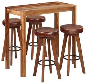 Conjunto de bar 5 pcs 115x56x107 cm madeira maciça