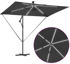 Guarda-sol de Bananeira Cantilever Antracite 294 x 200 x 254 cm