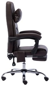Cadeira escritório c/ função massagem couro artificial castanho