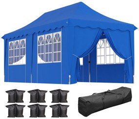 Tenda Dobrável Pop Up Tenda 596x300x315 cm Tenda Dobrável com 6 Parede