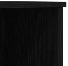 Armário Alto Carvalho Preto 132x35,5x103,5 cm Madeira de engenharia