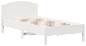 Cama com estante sem colchão 90x190 cm pinho maciço branco