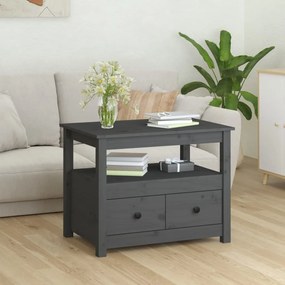Mesa de centro 71x49x55 cm pinho maciço cinza