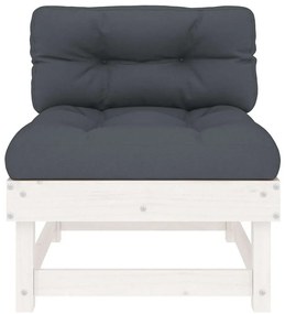 Sofás de centro com almofadões 2 pcs pinho maciço branco