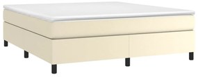 Estrutura de cama 180x200 cm couro artificial cor creme