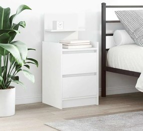 Mesa de cabeceira com 2 gavetas 38x34x80 cm branco