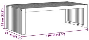 Mesa de Centro 110x55x35 cm Madeira Sólida Acácia