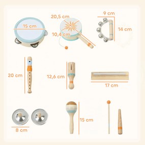 Instrumentos musicais para crianças, brinquedos musicais de madeira inspiradores, com pandeiro e maracas, para crianças a partir dos 3 anos